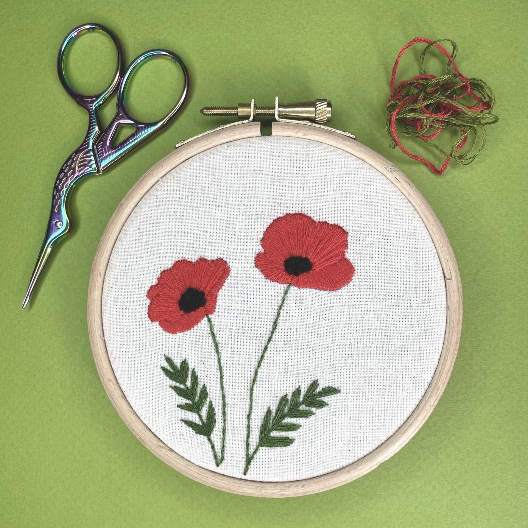 Poppies embroidery cheap